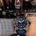 Perfect Replica Breitling Avenger Black Bezel Blue Rubber Strap 43mm Watch 